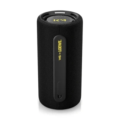 Abbildung von Loewe We Hear Pro, Bluetooth Lautsprecher in Kooperation mit Kylian Mbappé, Box, 100 W, Wasserresistent IPX6, Multi Pairing, 24h Akkulaufzeit, Schnellladung, Schwarz