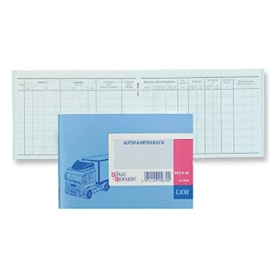 Abbildung von König &amp; Ebhardt und 8610142 Geschäftsbuch / Fahrtenbuch für LKW (A6 quer, Karton Einband, 40 Blatt) hellblau