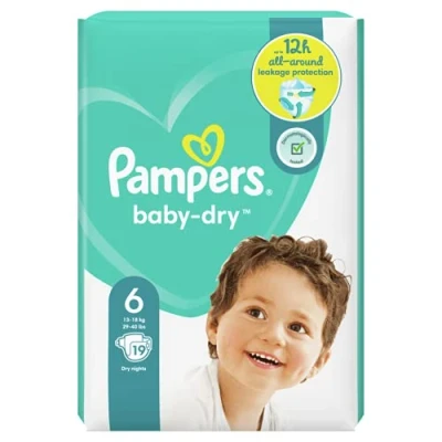 Abbildung von Pampers Windeln Baby Dry Größe 6 13 18 kg 19 Rundum Auslaufschutz