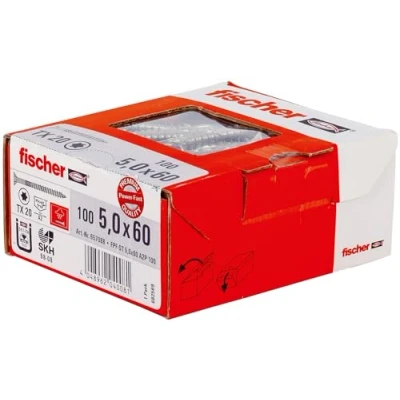 Abbildung von Fischer Holzschraube 5 mm 60 T Profil Edelstahl A2 100 St. 657088 (657088)