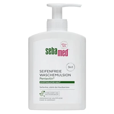 Abbildung von Sebamed seifenfreie Waschemulsion mit Spender 200 ml, Reinigung für empfindliche Haut, stärkt die Hautbarriere, zur Hand , Gesichts und Körperreinigung geeignet