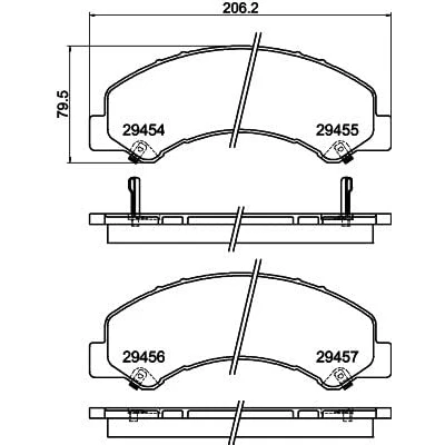 Abbildung von HELLA 8DB 355 025 801 Bremsbelagsatz mit akustischer Verschleißwarnung Zubehör ISUZU: N Serie