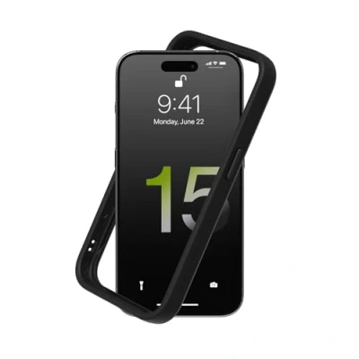 Abbildung von RhinoShield Bumper Case kompatibel mit [iPhone 15 Pro] CrashGuard Stoßdämpfende Schutzhülle im schlanken Design 3.5 Meter Fallschutz Schwarz