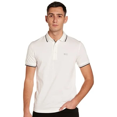 Abbildung von BOSS Herren Paddy Short Sleeve Polo Shirt Polohemd, Dunkles helles Weiß, Mittel