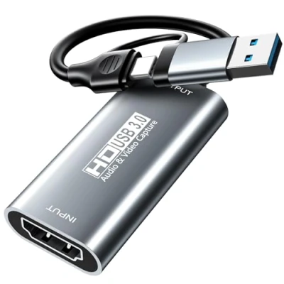 Abbildung von 4K HDMI Video Capture Card,XIIXMASK USB 3.0 Card,HDMI to Audio Recording in 1080p @ 60Hz, for Teaching,Broadcasting,Gaming,Streaming,Video Conference
