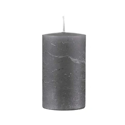 Abbildung von Kopschitz durchgefärbte Rustica Kerze, Stumpenkerzen Grau, 10 x 7 cm, 1 Stück, rußarm, tropffrei