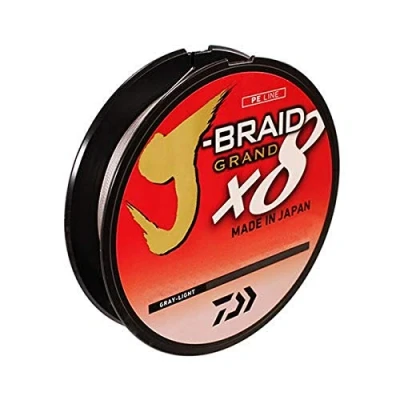 Abbildung von Daiwa, J Braid x8 Grand geflochtene Schnur, 130 m, 13,6 kg getestet, 0,28 cm Durchmesser, hellgrau