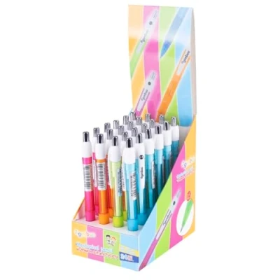 Abbildung von gimboo Drehbleistift Druckbleistift HB Graphit: 0,5 mm/Bunt / 24 Stück/Farbig Sortiert/verpackt im Display/Ergonomischer Gummigriff