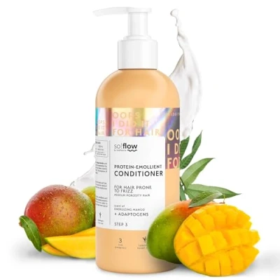 Abbildung von So!Flow Ultimate Anti Frizz Conditioner Angereichert mit pflegenden Ölen und wirksamen Pflanzenextrakten Maßgeschneidert für mittlere Porosität Haar, das sich nach frizzfreiem Glanz sehnt