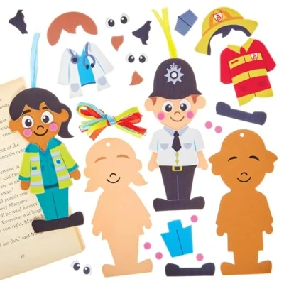 Abbildung von Baker Ross FN058 Held des Alltags Lesezeichen Sets 6er Pack, Welttag Sets, Lesezeichenherstellung für Kinder