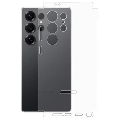 Abbildung von GIOPUEY[2 Stück Rückseite Folie Kompatibel mit Samsung Galaxy S25 Plus, Plus Schutzfolie, Weiches TPU, Dünn, Matte Textur, Schützende Grenze Translucent
