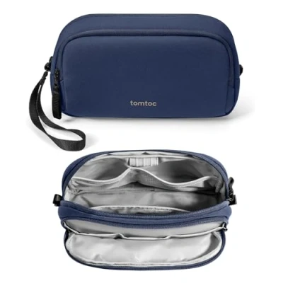 Abbildung von tomtoc Kabeltasche Zubehörtasche, Reise Elektronik Organizer Tasche Tragbar Kabelorganizer Tech Pouch Bag für Zubehör, Powerbank, Ladekabel, Stecker