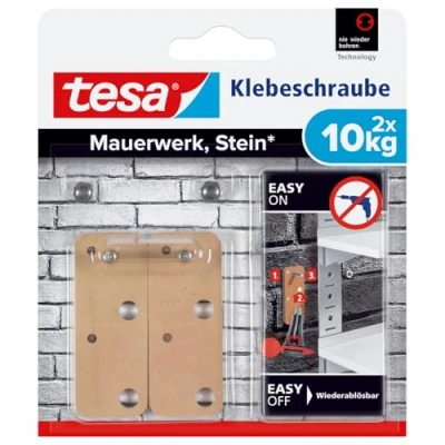 Abbildung von tesa Klebehaken 77908 Klebeschraube viereckig Beige Inhalt: 2 St., (77908)