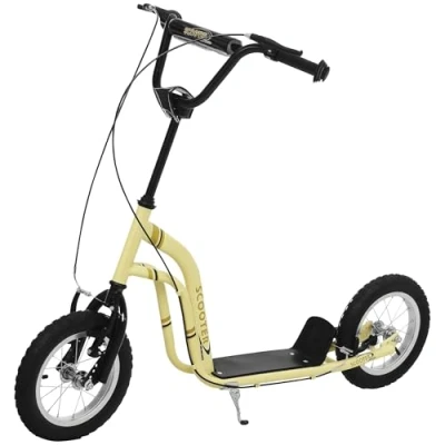 Abbildung von Kinderroller Scooter Tretroller Cityroller Kinder Roller Kickboard mit Luftreifen 12 Zoll Beige 120