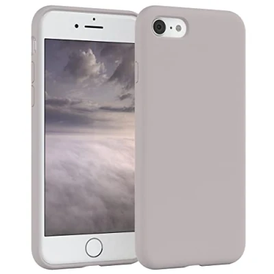Abbildung von EAZY CASE Premium Silikon Handyhülle kompatibel mit iPhone SE (2022/2020) / 8/7, Slimcover Kameraschutz und Innenfutter, Silikonhülle, Schutzhülle, Bumper, Handy Case, Softcase, Rosa Braun