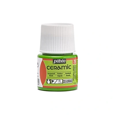 Abbildung von Pébéo Keramik Deckende Farbe für Terrakotta, und Steingut Flasche 45 ml Victoria Grün