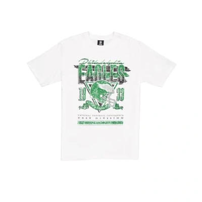 Abbildung von PHILADELPHIA EAGLES New Era Cap NFL Oversized T Shirt Screent Print Distressed Team Graphic White Unisex