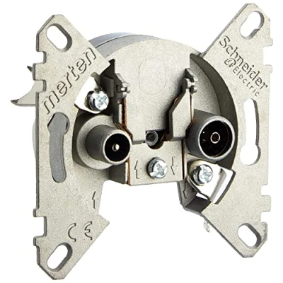 Abbildung von Schneider Electric Merten 466099 BK /Sat Antennensteckdose Unterputz, TV SAT R Steckdose, 2fach, Made in Germany