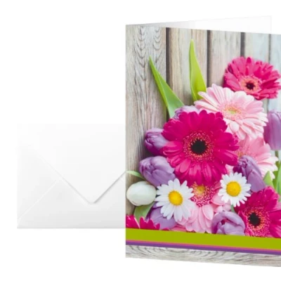 Abbildung von SIGEL DS001 Grußkarten Colorful, 10er Set mit Umschlägen, ideal zum Bedrucken, aus nachhaltigem Papier