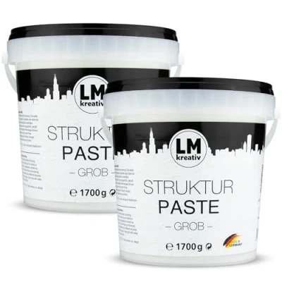 Abbildung von LM Strukturpaste grob 2 x 1,7 kg Texture Paste für Acrylmalerei Leinwand Spachtelmasse Impasto Flächenspachtelmasse
