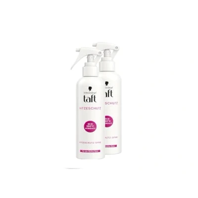 Abbildung von Schwarzkopf Taft Hitzeschutzspray (2x 250 ml), Geeignet Für alle Haarstyling Werkzeuge, Haartypen mit Anti Frizz Effekt und natürlicher Glanz, Vegane Formel*