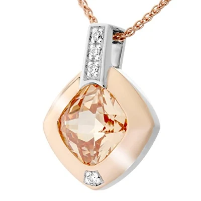 Abbildung von Orphelia Damen Anhänger met Kette 925 Silber teilvergoldet Zirkonia weiß Brillantschliff ZH 7113