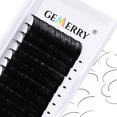 Abbildung von Einzelwimpern für Wimpernverlängerung 0,05 c curl Länge 8 14mm mix 1:1 Wimpern Extensions 1 zu Individual Lashes von GEMERRY (0.05 14mm)