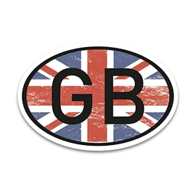 Abbildung von GB Magnet Länderkennzeichen Großbritannien Flagge Vintage 17,5 x 11,5 cm DIN genormt PKW LKW Wohnmobil Moped Motorrad Auto kfz721