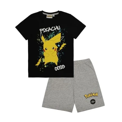 Abbildung von Pokemon Kurzer Pikachu Pyjama für Kinder, Größe: 116, Schwarz