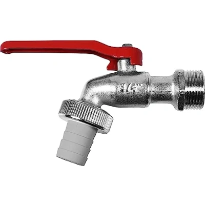 Abbildung von Cornat Kugelauslaufhahn 3/4 Zoll AG Inklusive Schlauchanschluss Hochwertiges Messing Ideal als Außenzapfstelle / Zapfhahn für Regentonnen Wasserhahn Absperrhahn T300802