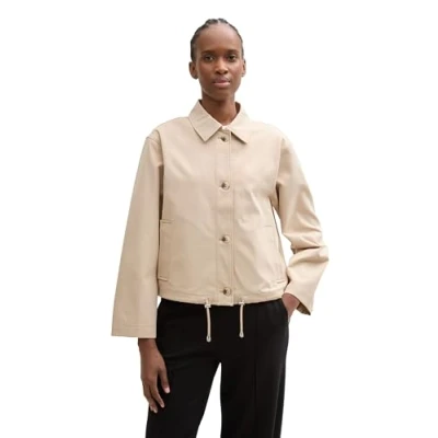 Abbildung von TOM Tailor Denim EASY Short Jacket Übergangsjacke, Damen, Größe: Large, Soft calm beige