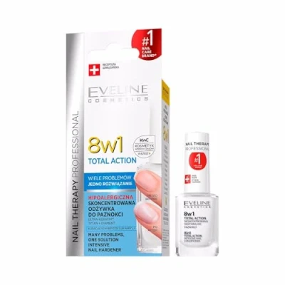 Abbildung von Eveline Cosmetics 8in1 Total Action Professionelle Nagel Aufbau Serum 12 ML Konzentrierter Nägel Conditioner Nagelwachstum Beschleuniger Stärkere Einfache Anwendung