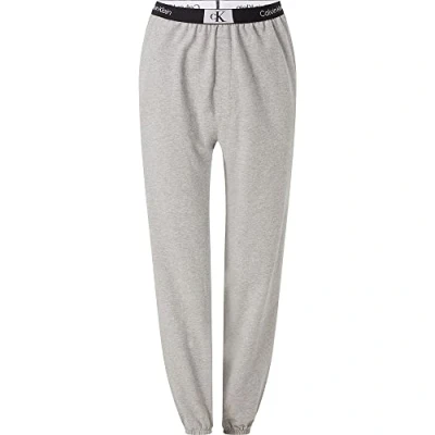 Abbildung von Calvin Klein Damen Jogginghose Sweatpants Lang, Grau (Grey Heather), XL