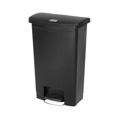 Abbildung von Rubbermaid Commercial Products Slim Jim 1883611 50 Litre Front Step On Resin Wastebasket Black