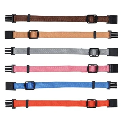 Abbildung von TRIXIE Junior Welpenhalsband Größe ML: Halsumfang 2235 cm/10 mm in fuchsia, grafit, indigo kleines Hundehalsband für mittelgroße bis große Hunde, 6er Set zur Gewöhnung, 15556