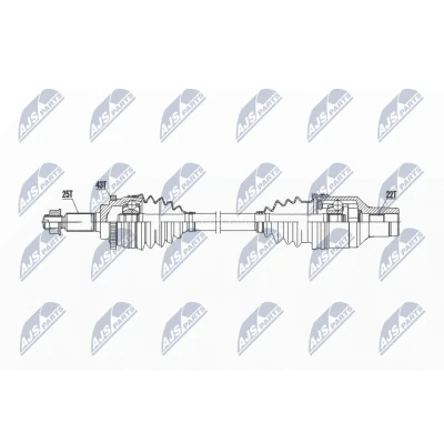 Abbildung von NTY NPW SU 052 Antriebswelle Vorderachse rechts 635 Schaltgetriebe SUZUKI: SWIFT 3