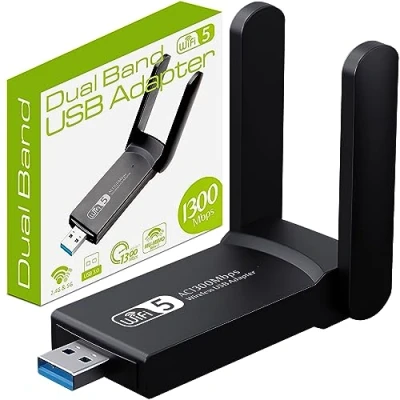 Abbildung von Retoo WLAN Stick Adapter USB 3.0 WIFI Dual Band 5GHz/2.4GHz, Die Karte bietet außergewöhnliche Leistung