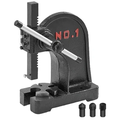 Abbildung von VEVOR Dornpresse, 1 t Handhebelpresse, Manuelle Dornpresse Präzisions Handpresse, 150 mm Maximale Höhe, Desktop Stanzpresse aus Gusseisen, zum Stanzen, Biegen, Strecken, Formen