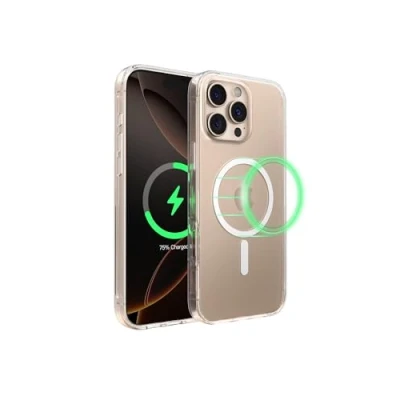 Abbildung von Belkin SheerForce iPhone 16 Pro Max Hülle, MagSafe kompatible dünne Handyhülle mit kratzfester Beschichtung, Schutzhülle magnetisch und stoßfest Durchsichtig