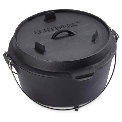 Abbildung von ECHTWERK Schmortopf &quot;Dutch Oven&quot;, Gusseisen, (1 tlg.), Feuertopf, Gusseisen BBQ Kochtopf, bereits eingebrannt, 7,6 Liter