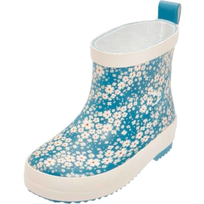 Abbildung von Playshoes Flowers Gummistiefel für Kinder, Größe: 24, Teal Schuhe