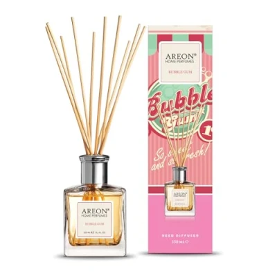 Abbildung von Areon Reed Diffuser/Bubble Gum / 150 ml 1 Verpackung/Parfüm für zu Hause oder Büro, langdauernde Aroma, Schilfsticksatz Diffuser