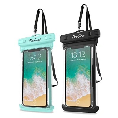 Abbildung von ProCase 2 Stück Wasserdicht Handyhülle,Unterwasser Hülle IPX8 Waterproof Handytasche für 6.9&quot; iPhone 15 14 13 12 Pro Max/Samsung Galaxy S24 S23 Ultra S22 A54 Weiteren Smart Phone bis 7 Zoll