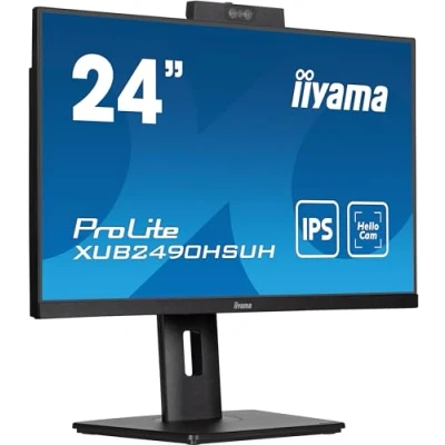 Abbildung von iiyama Prolite XUB2490HSUH B1 60,5cm 23,8&quot; IPS LED Monitor HDMI DP USB3.2 Slim Line Höhenverstellung Pivot Windows Hello Webcam schwarz