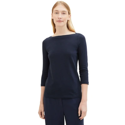 Abbildung von TOM Tailor Langarmshirt, Damen, Größe: 44, Real navy blue