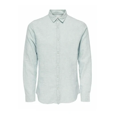 Abbildung von ONLY &amp; SONS Herren ONSCAIDEN LS SOLID Linen Shirt NOOS Kurzarmhemd, Cashmere Blue, XS