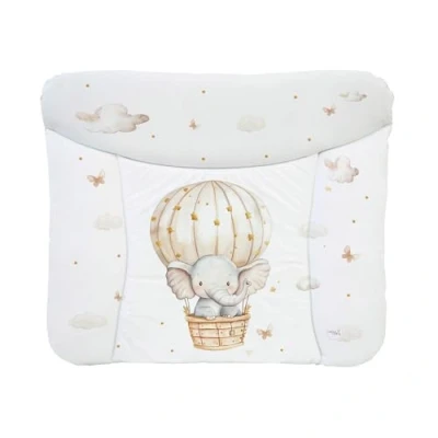 Abbildung von Ceba Baby® weiche Wickelauflage 75x72 cm Baby Wickelunterlage Wickeltischauflage für Junge und Mädchen Wasserdicht, abwaschbar OEKO TEX® Standard 100 Made in EU Elefant im Ballon
