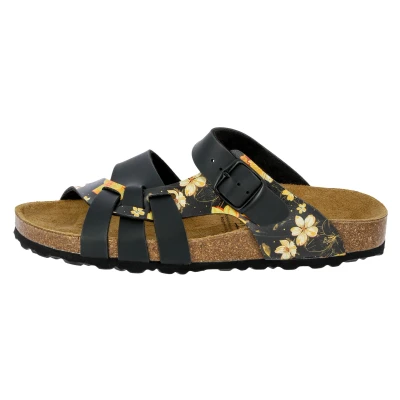 Abbildung von Lico Damen Bioline Flora Hausschuh, Schwarz Gelb, 39 EU