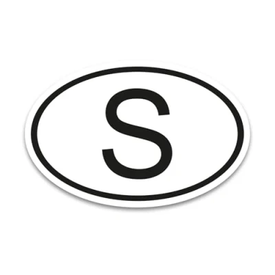 Abbildung von S Aufkleber Länderkennzeichen Schweden 17,5 x 11,5 cm DIN genormt kfz790