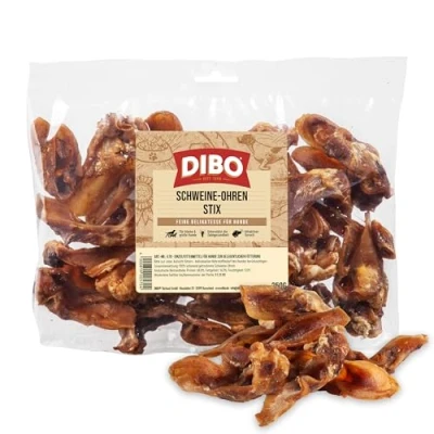 Abbildung von DIBO Schweine Ohren Stix, 250g Beutel, der kleine Naturkau Snack oder Leckerli für Zwischendurch, Hundefutter, Qualitätskauartikel ohne Chemie von
